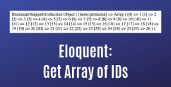 Get Array of IDs from Eloquent Collection: pluck() or modelKeys()