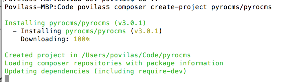 pyrocms install