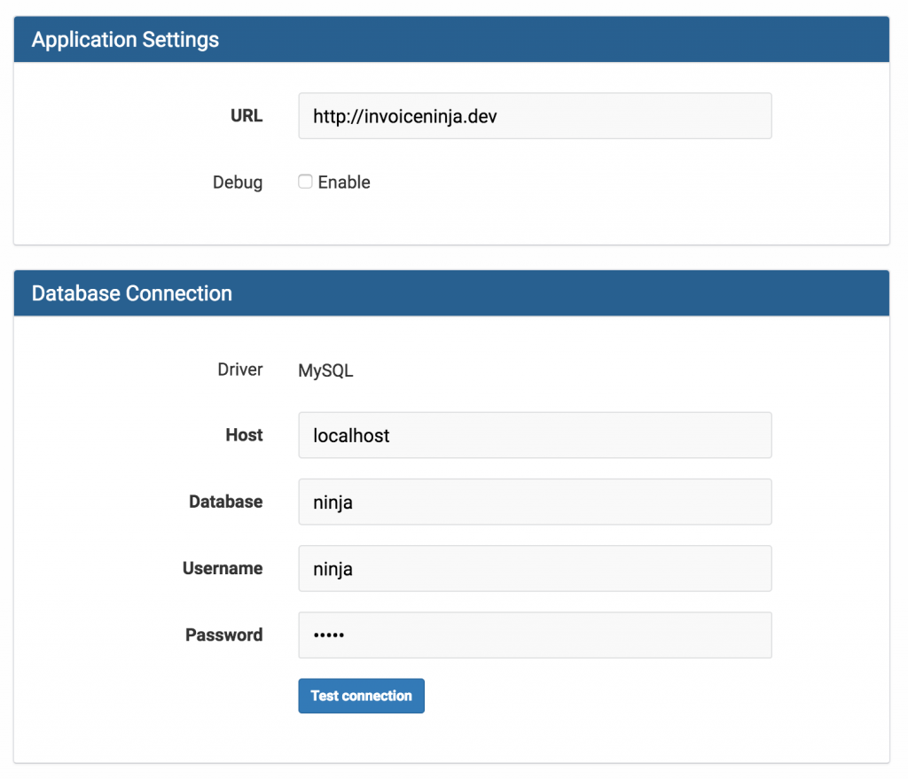 invoice ninja install