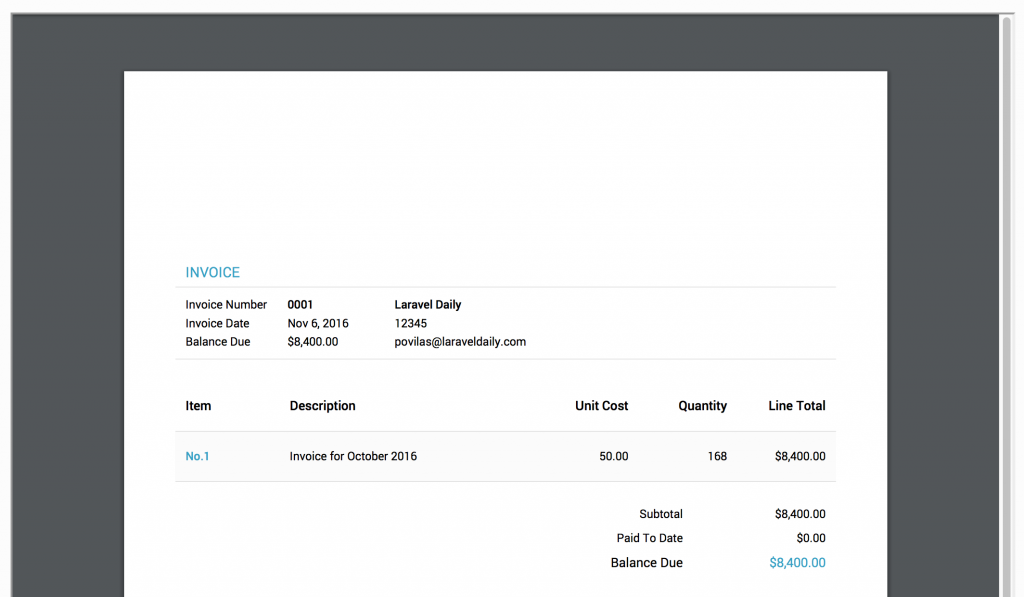 invoice ninja preview