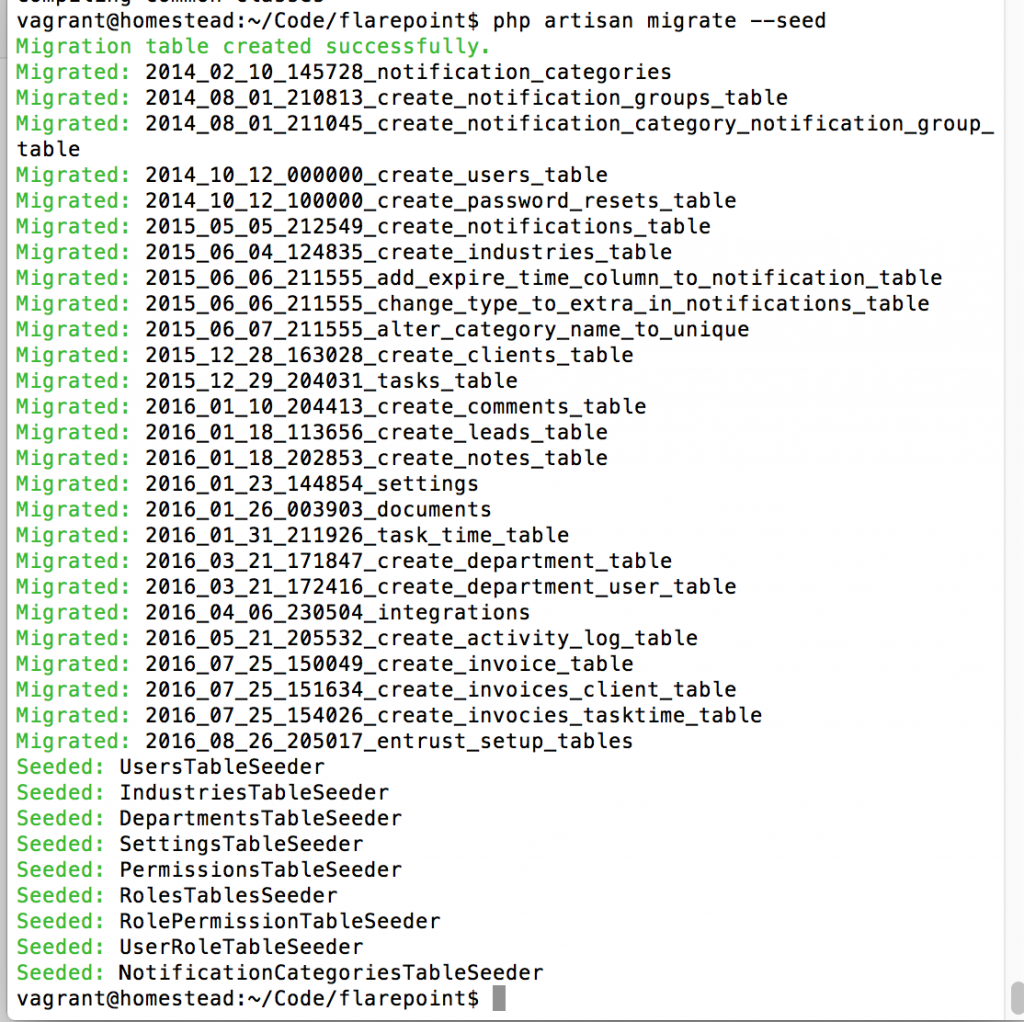 flarepoint crm database seeds