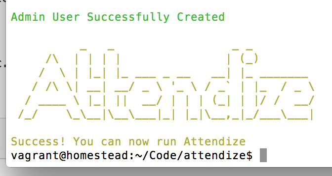attendize install success