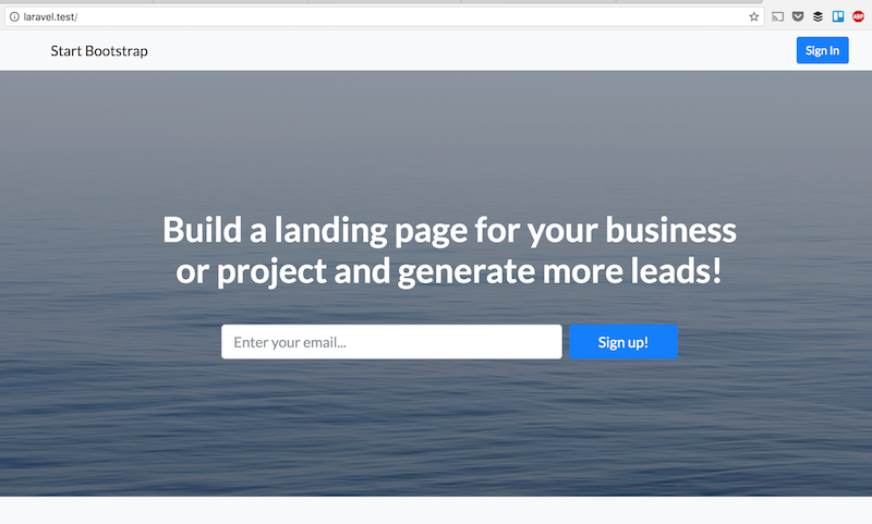 laravel landing page