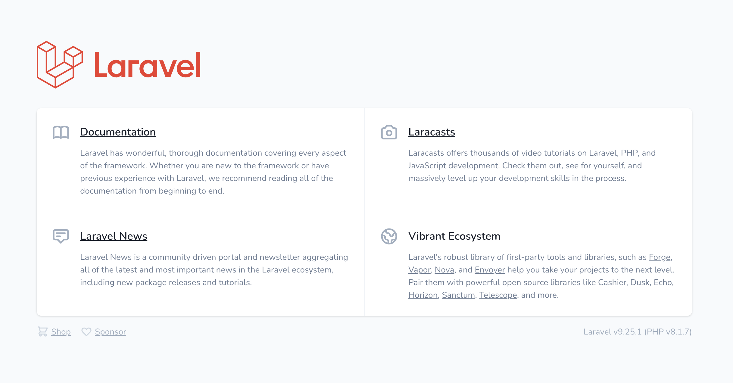 laravel deployment homepage